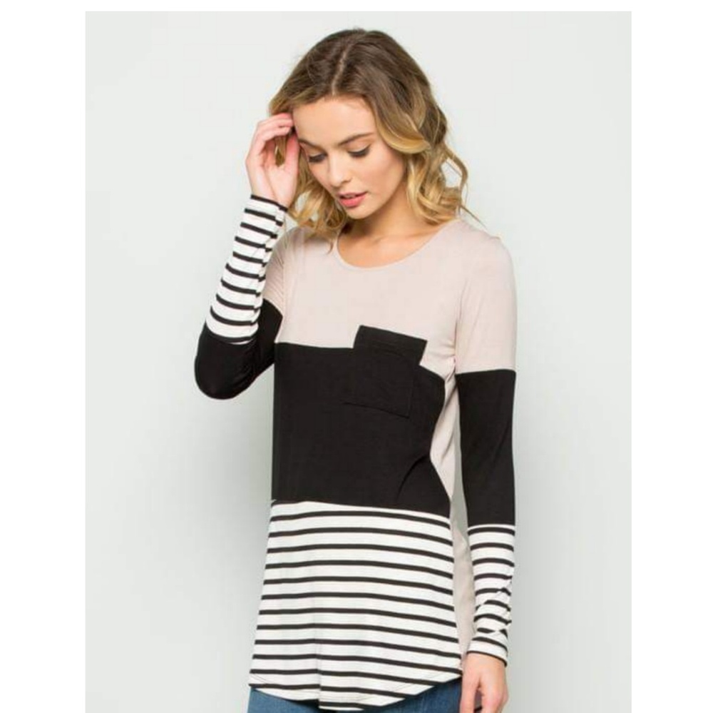 Long Sleeve Color Block Tunic